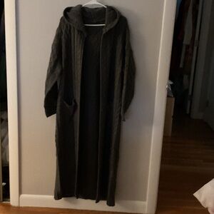 Chunky Knit Hooded Cardigan